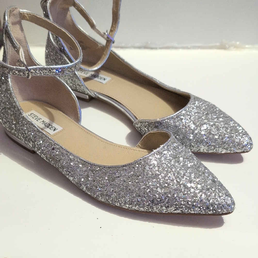 Steve Madden Silver Glitter Women's Shoes